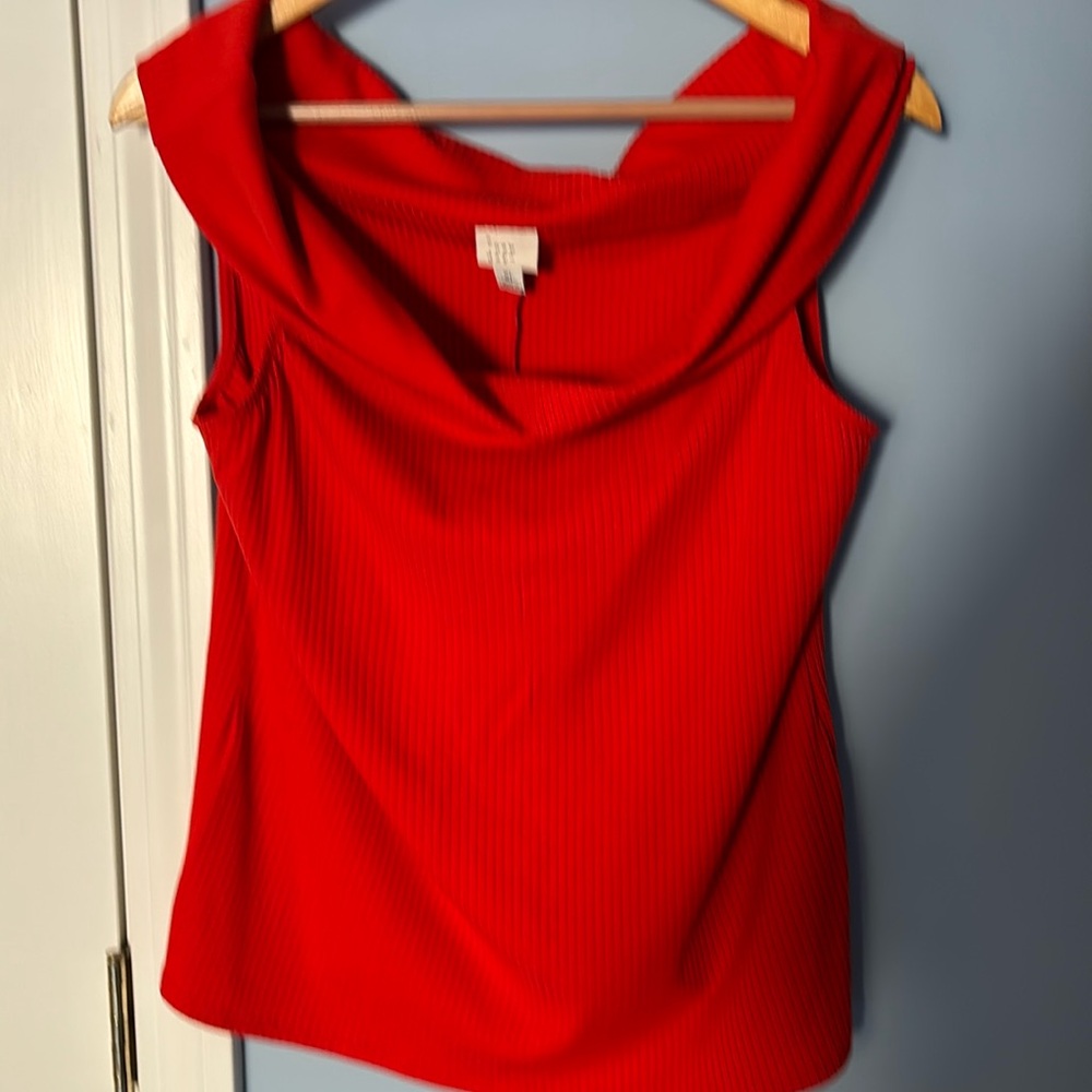 Ladies Sleeveless Orange Top by a new day. EUC